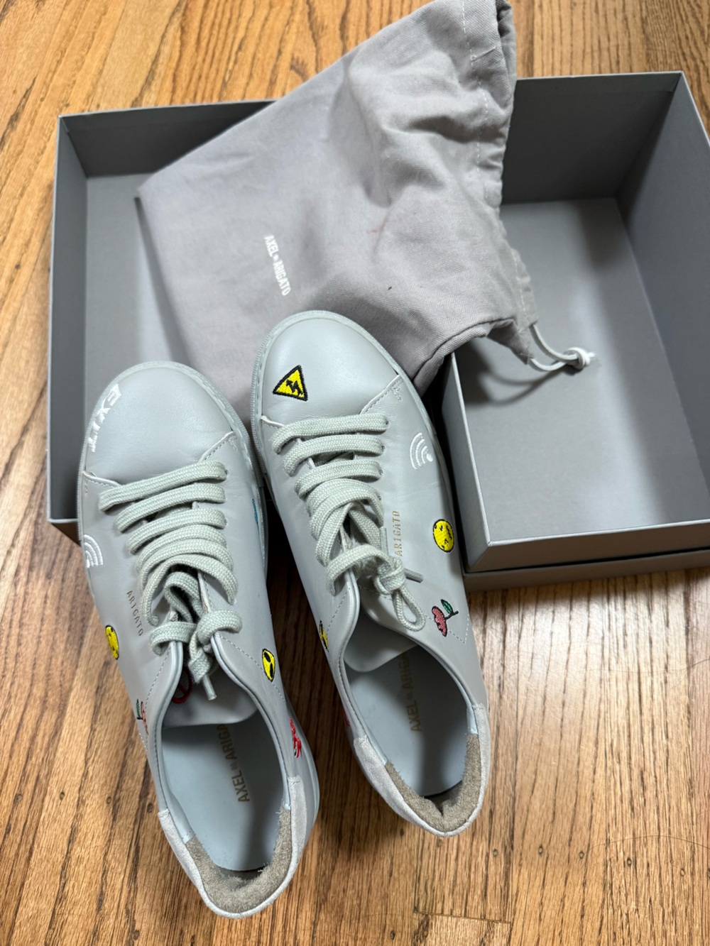 EUC Axel Arigato RARE clean 90 grey leather sneakers 38 - Picture 12 of 13